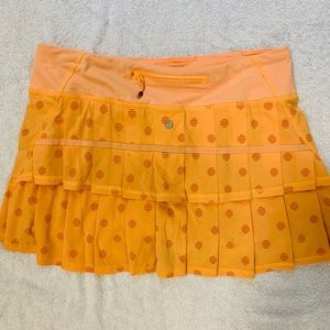 Lululemon Neon Orange Geometric Skirt